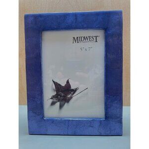 Vintage Midwest of Cannon Falls Blue Textured Stone Photo Frame 5” by 7” NOS